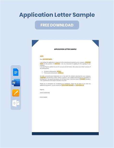 Application Letter Word Format