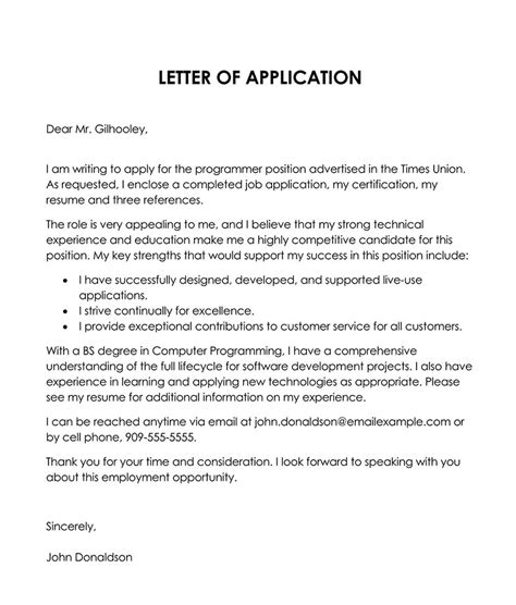 Application Letter Writing