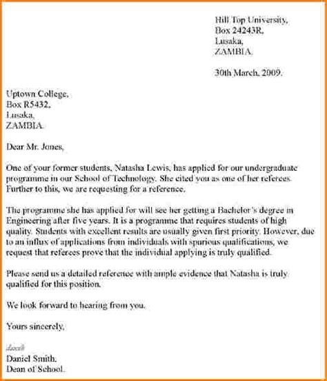 Application Letter Zambian Format