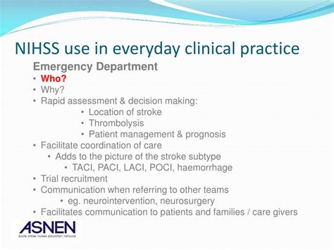 Application of NIHSS in Clinical Practice
