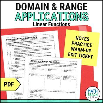 Applications of Domain and Range