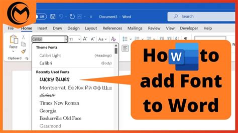 Apply a Custom Font in Microsoft Word