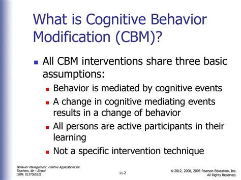 Applying Cognitive Behavioral Modification