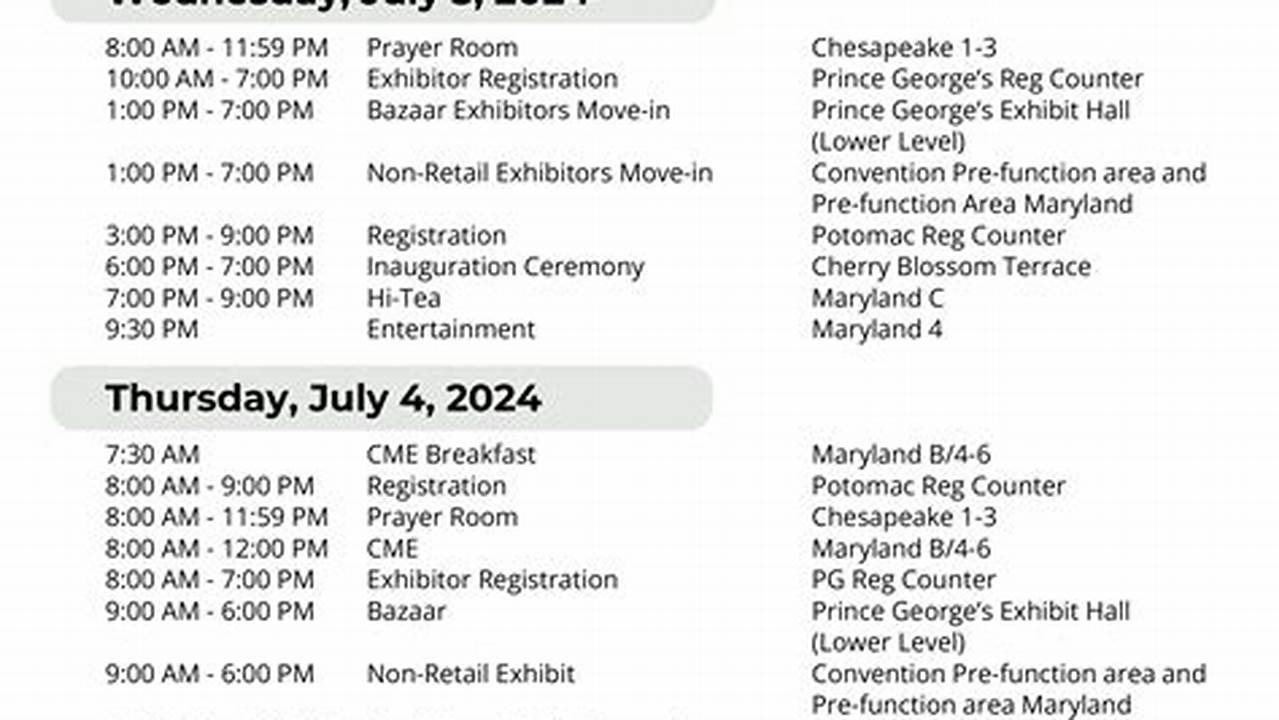 Appna Convention 2024 Calendar