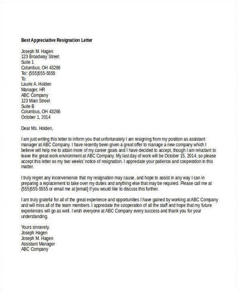 Letter Of Resignation Heartfelt Sample Resignation Letter