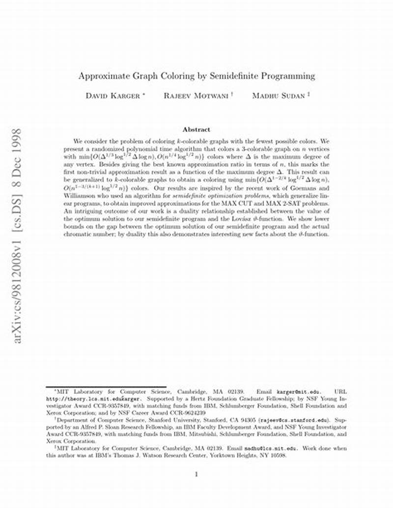 Approximate Graph Coloring By Semidefinite Programming