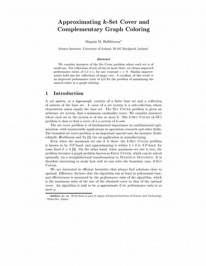 Approximating K Set Cover And Complementary Graph Coloring