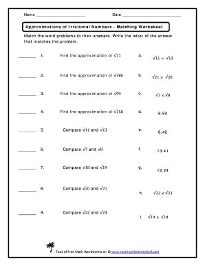 20 Approximating Irrational Numbers Worksheet Worksheet From Home