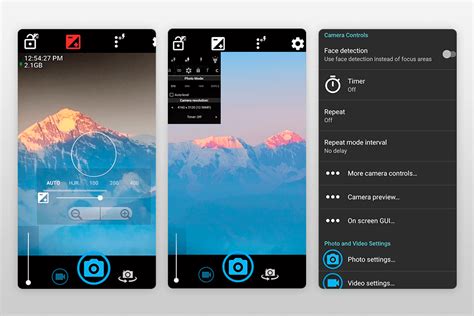 Apps and camera controls