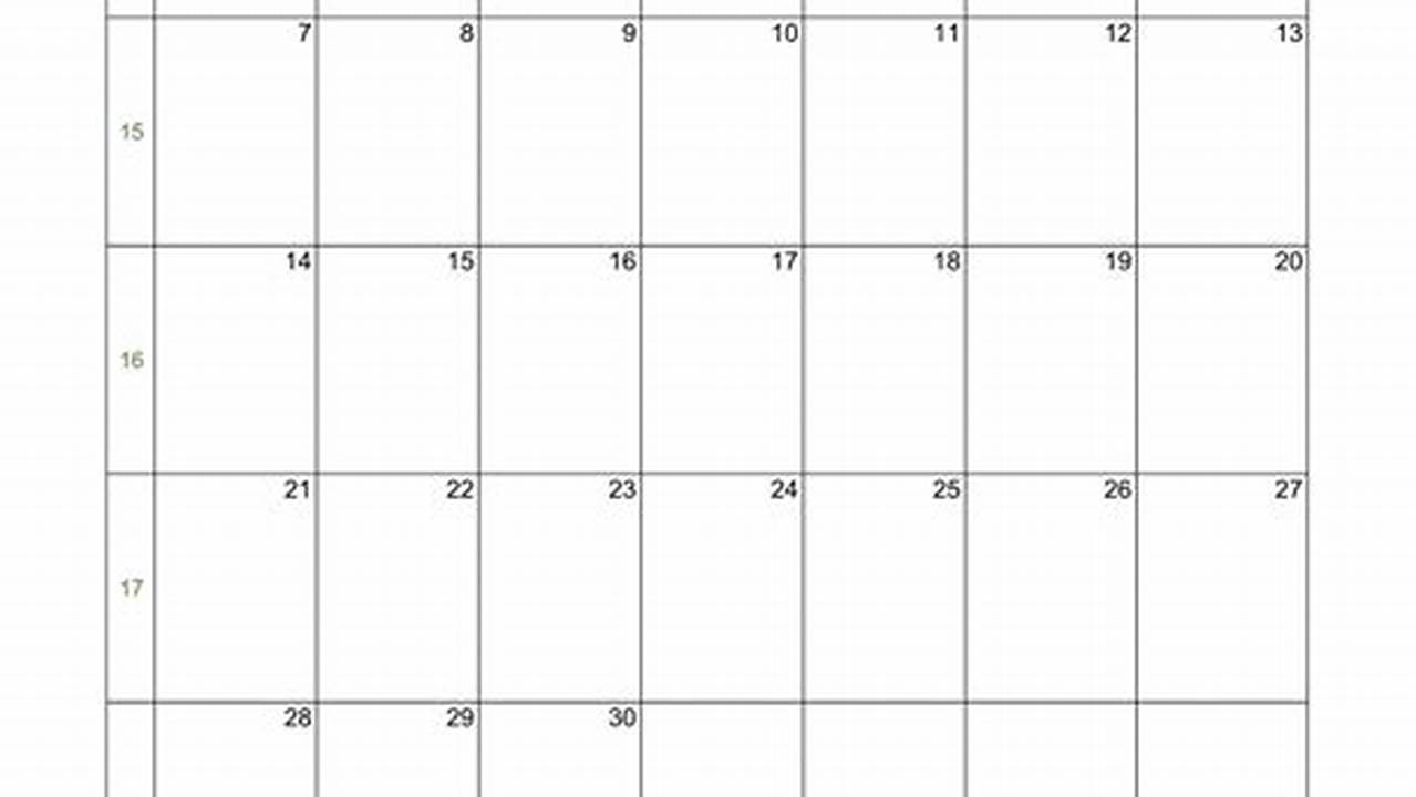 April 2024 Calendar Template Word File