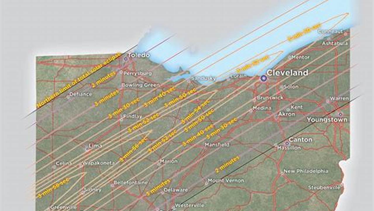 April 2024 Solar Eclipse Path Ohio Map