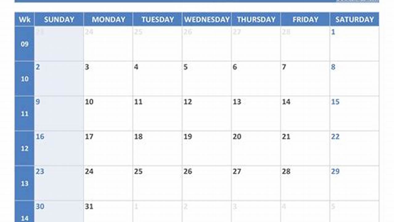 April 2025 Calendar With Week Numbers 2025