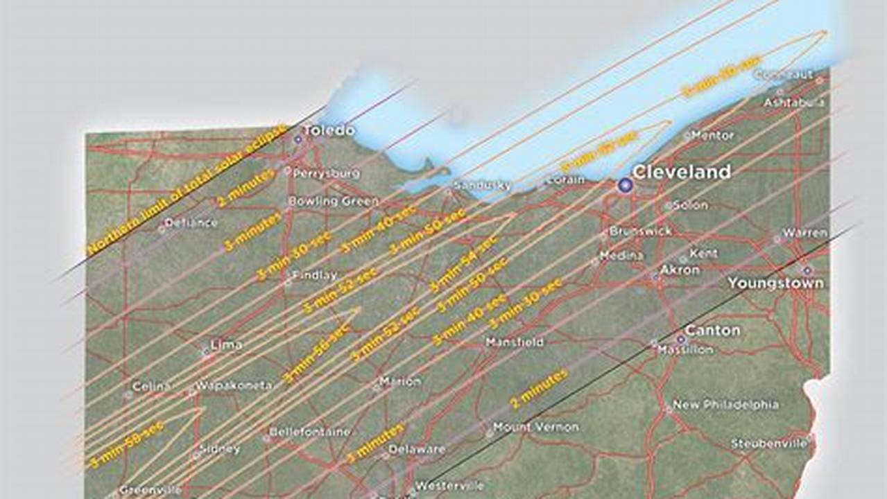 April 8 2024 Eclipse Path Ohio Map Pdf File