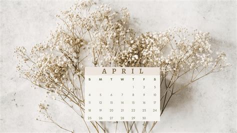 April Calendar Aesthetic
