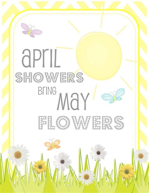 April Showers Bring May Flowers Printables