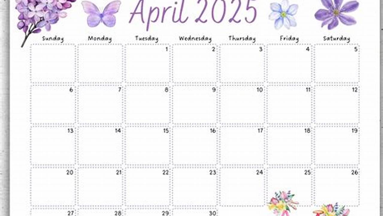 April Spring Calendar