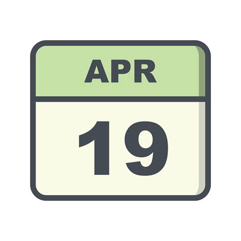 April 19th Calendar