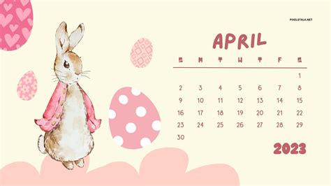 Free download Cute April 2021 Calendar Desktop Wallpaper Printable