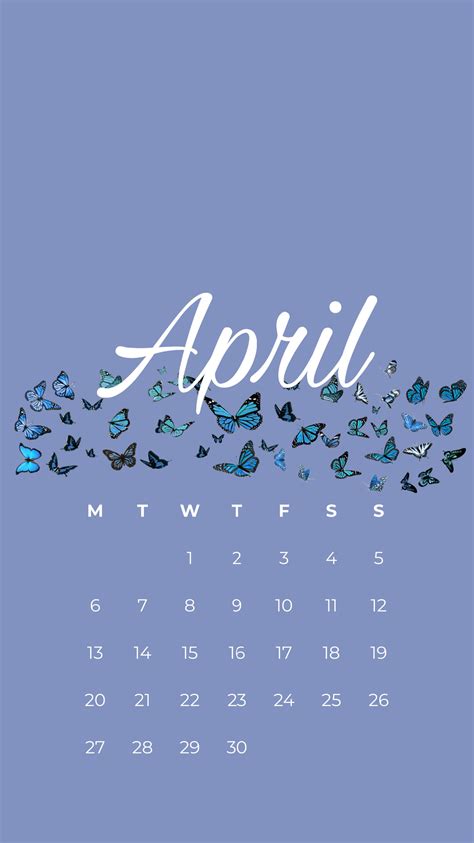 April Aesthetic Calendar