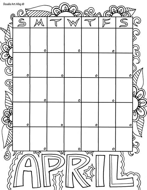 April Calendar Doodles