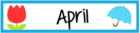 April Calendar Heading