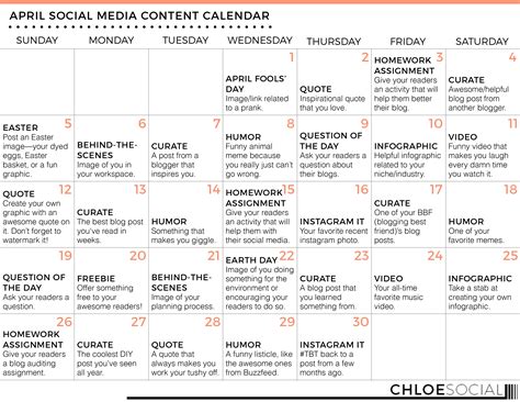 April Content Calendar