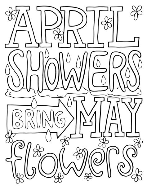 April Showers Coloring Pages Printable