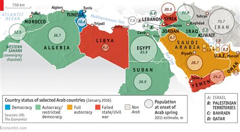 The Arab Spring map Hitchhiker's guide to the Near and Middle East