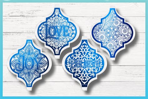Download Arabesque Christmas Tile Ornament Bundle Files