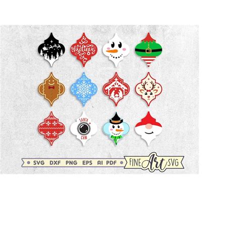 Download Arabesque Christmas Tile Ornament Bundle Files DXF Files