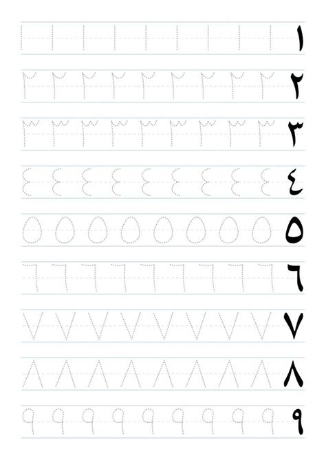 Achieve Arabic Numeracy Easily: Free Printable Arabic Numbers Tracing Worksheets!