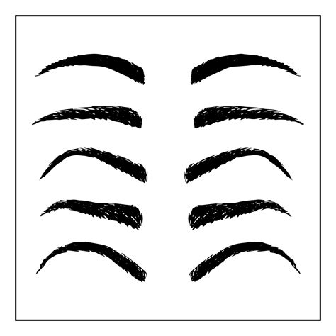 Arched Eyebrow Template Printable
