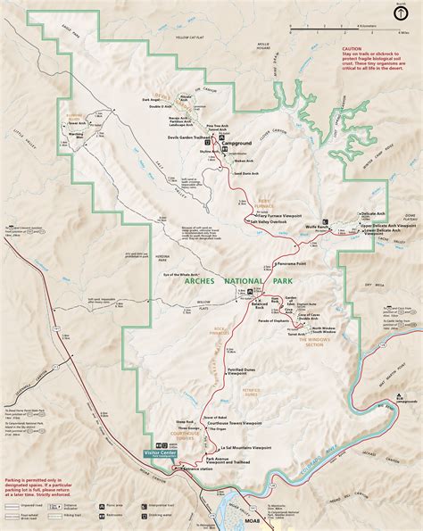 Arches National Park Hiking Map