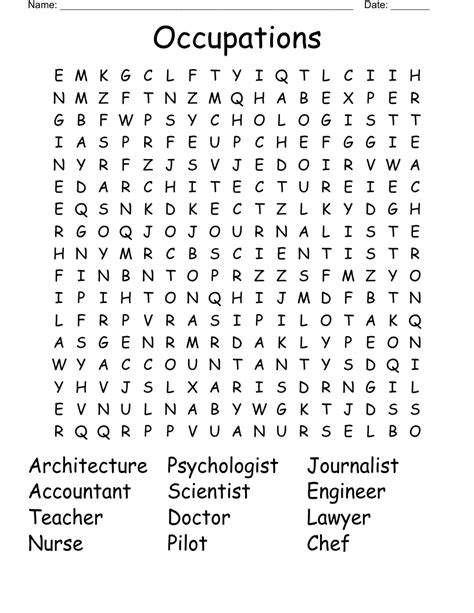 Architecture And Construction Occupations Word Search Answers