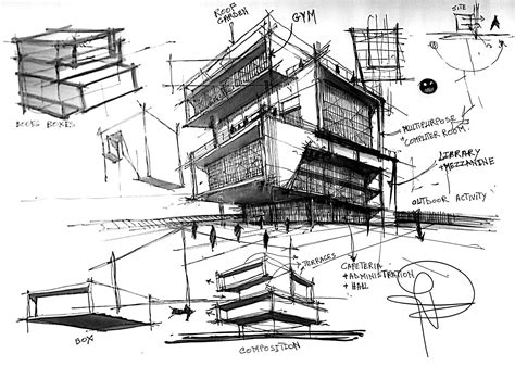 Architecture Design Development Sketches