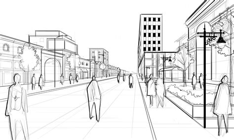 Architecture Perspective Drawing People