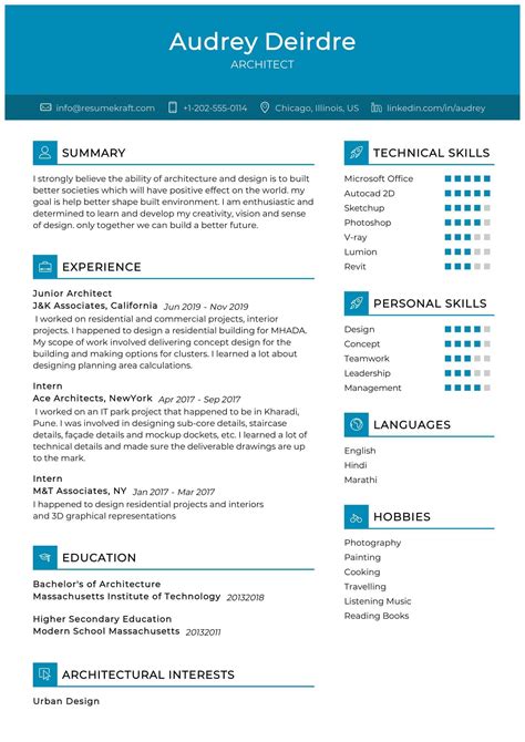 Architecture Resume Sample