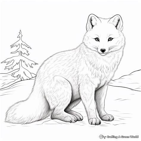 Arctic Fox Coloring Page
