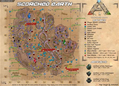 Ark Survival Evolved Scorched Earth Map Map