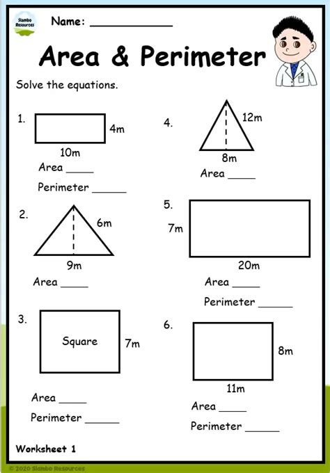 Area And Perimeter And Volume Worksheets