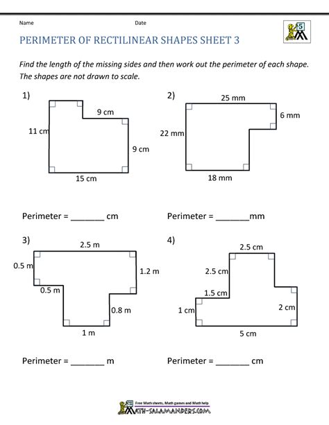 Area And Perimeter Worksheets Irregular Shapes