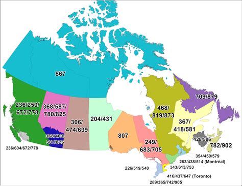 Area Codes In Canada Map