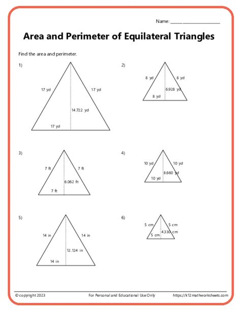 Learn the Secrets of Area and Perimeter with our Fun and Engaging Triangle Worksheets With Answers Pdf!