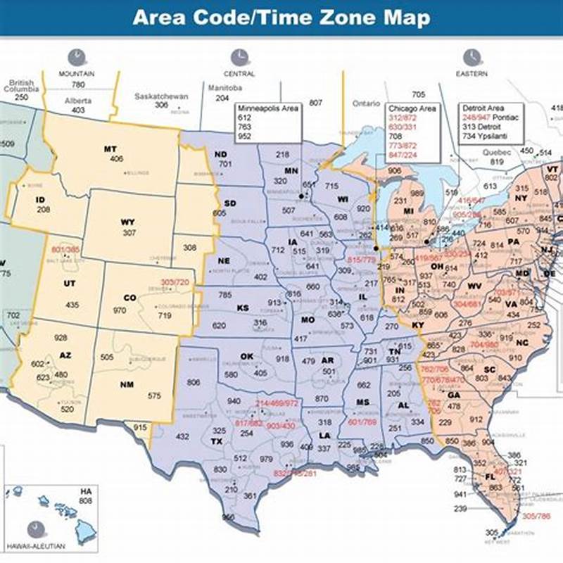 Area Code Chart With Time Zone