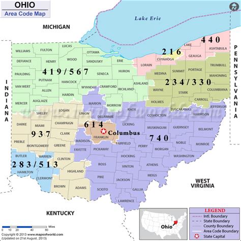 Ohio Area Code Maps Ohio Telephone Area Code Maps Free Ohio Area Code