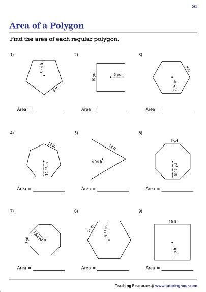 Area Of A Polygon Worksheet Answers