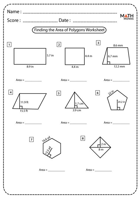 Area Of Polygons Worksheet