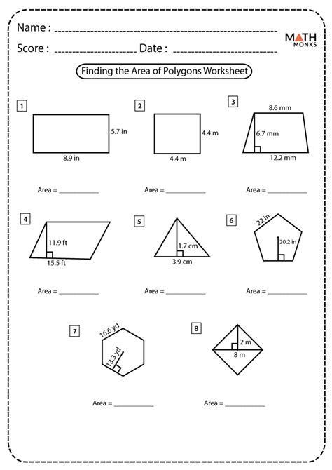 Area Polygons Worksheet