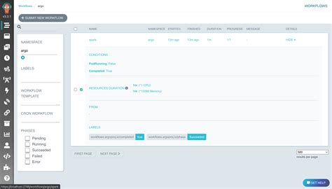 Argo Workflow Job Status