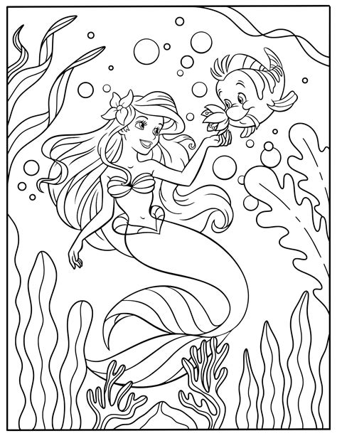 Ariel Coloring Pages Free Printable